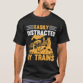 T-shirt Facilement Distrait Par Les Trains (Devant)