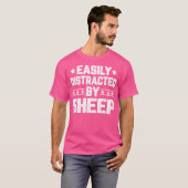 T-shirt Facilement Distrait Par Mouton Drôle Animal Mouton (Devant entier)