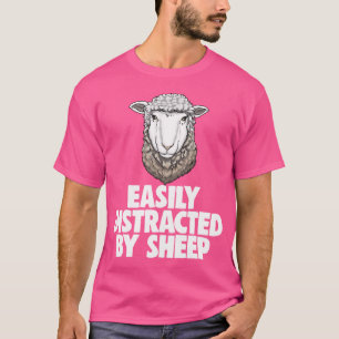 T-shirt Facilement Distrait Par Moutons Drôle Femmes Mouto