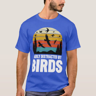 T-shirt Facilement Distrait Par Oiseaux Amoureux Drôle cad