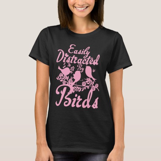 T-shirt Facilement Distrait Par Oiseaux Oiseaux Observatio (Devant)