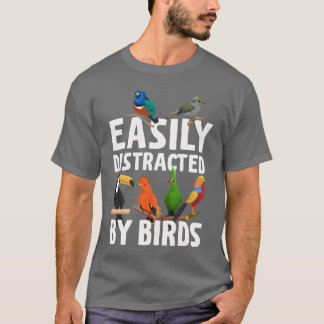 T-shirt Facilement Distrait Par Oiseaux Oiseaux Oiseaux Am