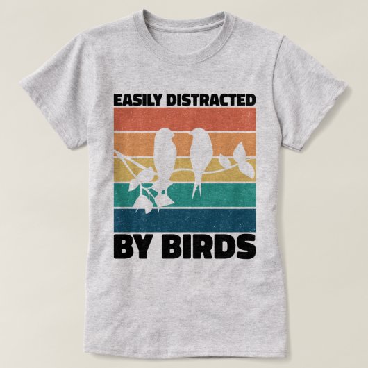 T-shirt Facilement Distrait Par Oiseaux Oiseaux Oiseaux An (Design devant)