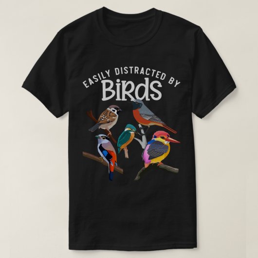 T-shirt Facilement Distrait Par Oiseaux Oiseaux Oiseaux Pe (Design devant)