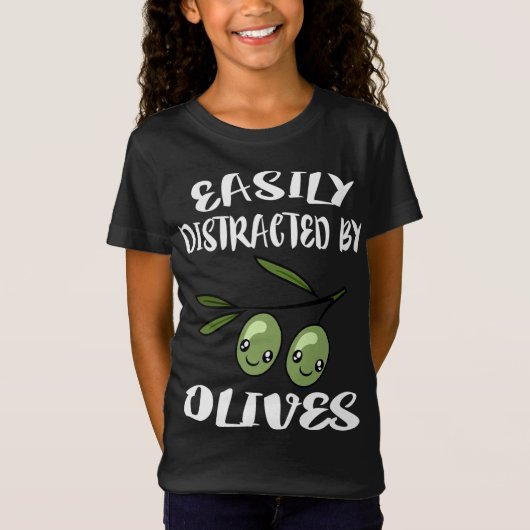 T-Shirt Facilement Distrait Par Olives Fruit Lover (Devant)