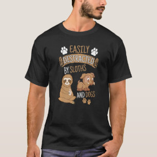 T-shirt Facilement distrait par Sloths and Dogs Weiner Hou