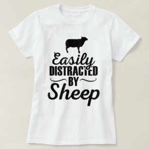 T-shirt Facilement Distrait par une Conception Drôle de Mo