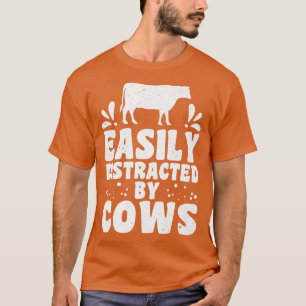 T-shirt Facilement distrait par vaches vacancier vache amo