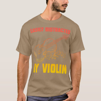 T-shirt Facilement Distrait Par Violon Drôle Violon 1