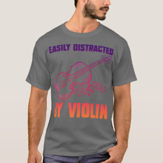 T-shirt Facilement Distrait Par Violon Drôle Violon 2