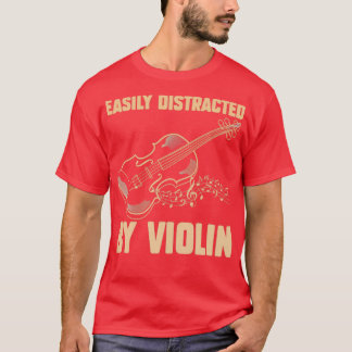 T-shirt Facilement Distrait Par Violon Drôle Violon 3