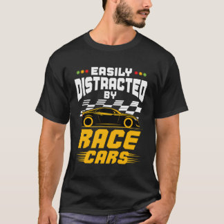 T-shirt Facilement Distrait Par Voitures De Course Racecar