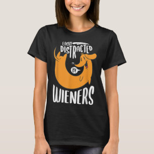 T-shirt Facilement Distrait Par Weiners Drôle Dachshund Pe