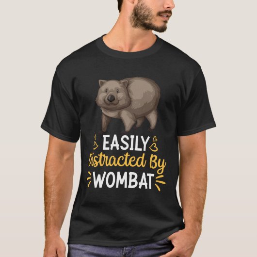 T-shirt Facilement distrait par wombat (Devant)
