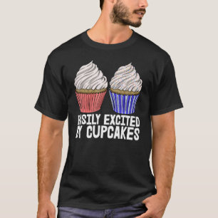 T-shirt Facilement Excité Par Les Cupcakes Hommes Cuisinan