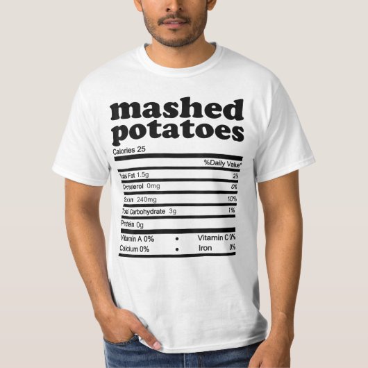 T-shirt Factures de pomme de terre La valeur nutritive 202 (Devant)