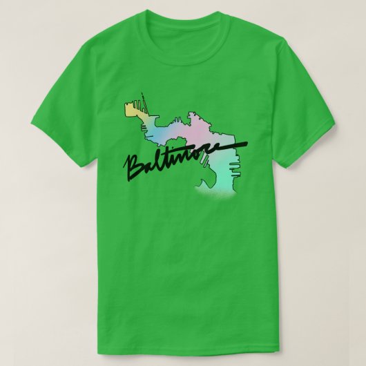 T-shirt Fade d'été du port de Baltimore (Design devant)
