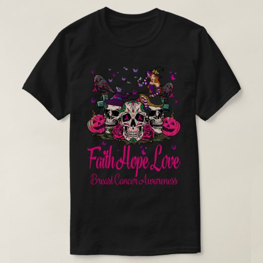 T-shirt Faight Hope Amour Citrouille Cancer du sein, Sugar (Design devant)
