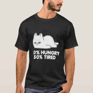 T-shirt Faim et fatigue Mignon chat paresseux et cool 1