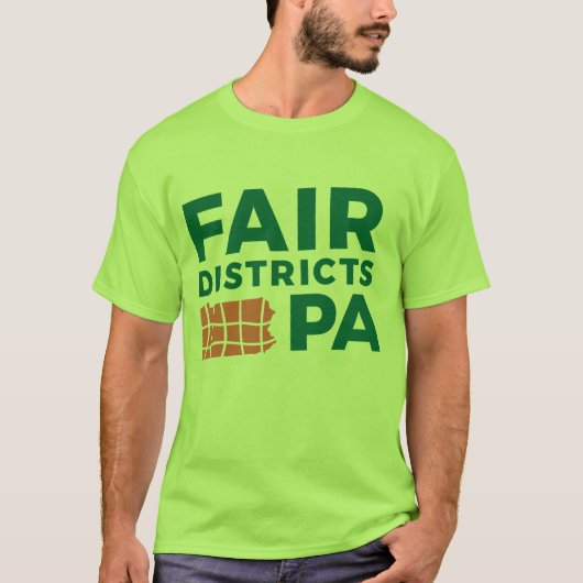 T-shirt Fair Districts PA citron vert (Devant)