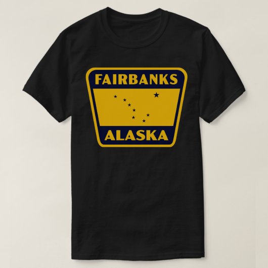 T-shirt Fairbanks Alaska Retro Badge Bleu (Design devant)