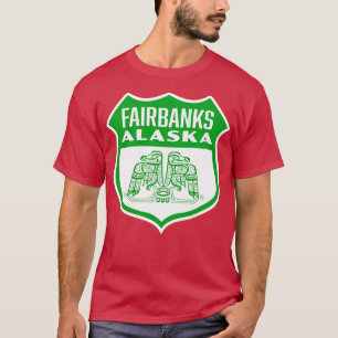 T-shirt Fairbanks Alaska Retro Bird Shield Green