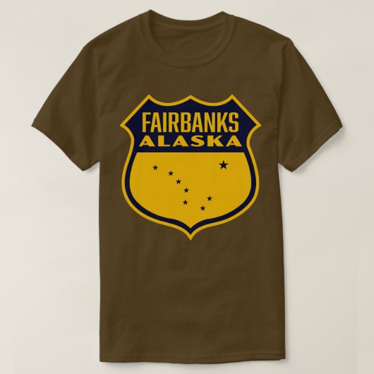 T-shirt Fairbanks Alaska Retro Shield Blue (Design devant)