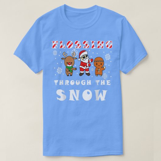 T-shirt Faire du flossing dans la neige Santa Renne Ginger (Design devant)