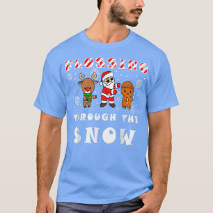 T-shirt Faire du flossing dans la neige Santa Renne Ginger