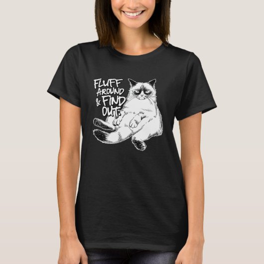 T-shirt Faire du Fluff et Découvrir Grumpy Kitty Sarcasiqu (Devant)