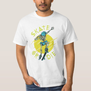 T-shirt Faire du skate ou mourir Skateur squelette