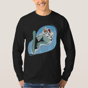 T-shirt Faire du surf des neiges sur douille de base des