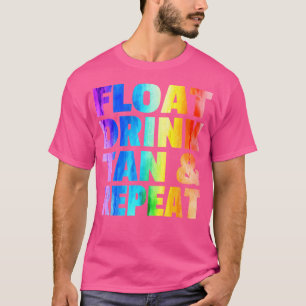 T-shirt Faire la fête Boire Bronzer Répéter Vacances d'été
