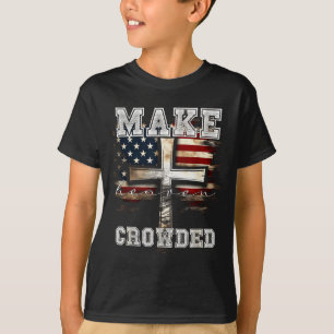 T-shirt Faire le ciel bondé Croix _ Drapeau Américain Chré