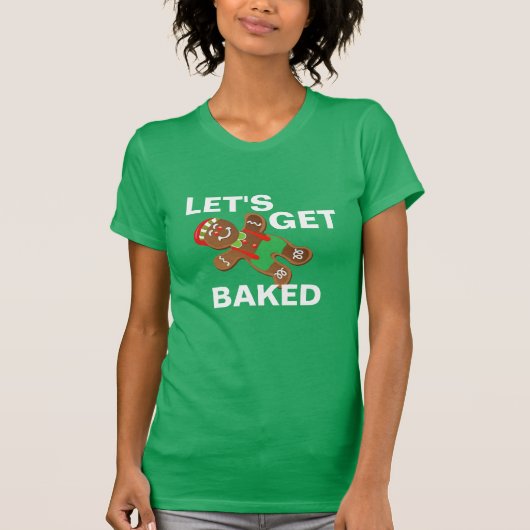 T-shirt faire mon jour drôle gingembre snap get baked noël (Devant)