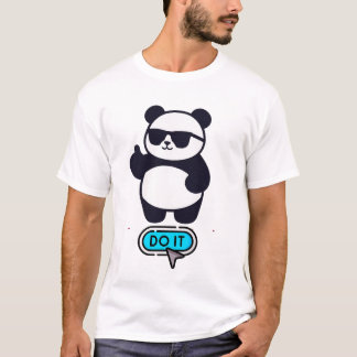 T-shirt Faire Panda Motivational Chill Vibes