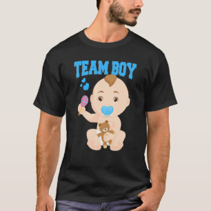 T-shirt Faire-part de genre Équipe de bébé garçon Dévoiler