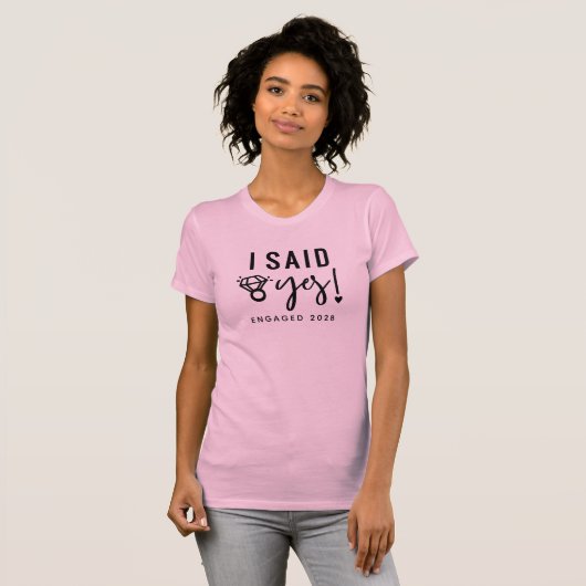 T-shirt Faire-part Engagé J'Ai Dit Oui Engagé Année (Devant entier)