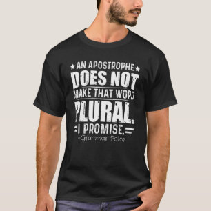 T-shirt Faire Que Plural Grammar Police Enseignant Anglais