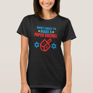 T-shirt Faire Un Papier Dreidel Juif Hanoukka Famille Juiv