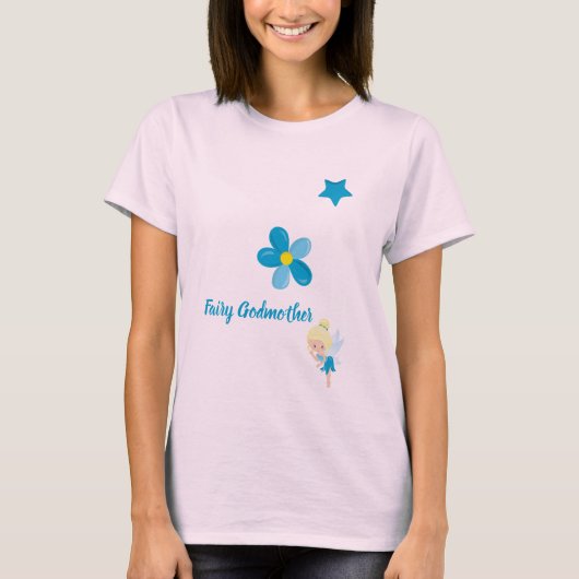 T-shirt Fairy Godmère Custom Text and Flowers (Devant)