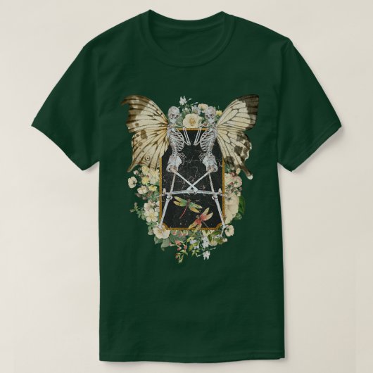T-shirt Fairy Grunge Papillon Wing Skeleton Fairycore Aes (Design devant)