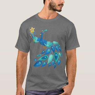 T-shirt Fairy Magical Peacock drôle mignon Oiseaux Amour a
