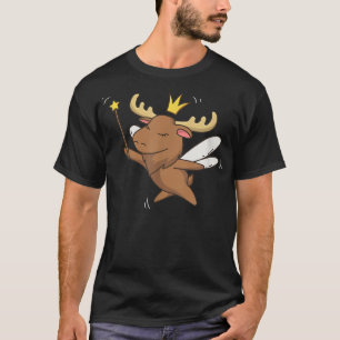 T-shirt Fairy Moose Elk Mystical Forest Moose Fairy Lover 