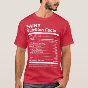 T-shirt Fairy Nutrition Facts Nom Nommé Funny