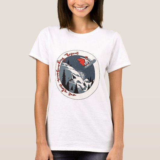 T-shirt Fairy Snowborder ; Manger Dormir Snowboard Répéter (Devant)