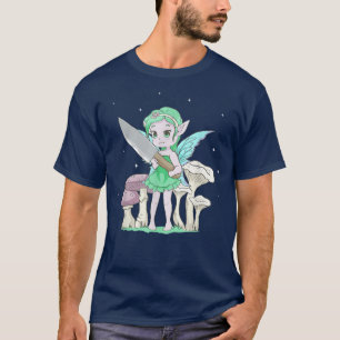 T-shirt Fairycore Aesthetic Kawaii Fairy Holding A Knife C