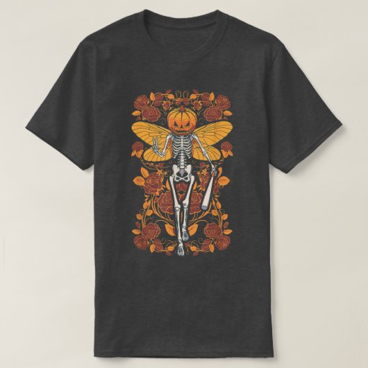 T-shirt Fairycore Squelette Papillon Fée Gothique Hallowee (Design devant)