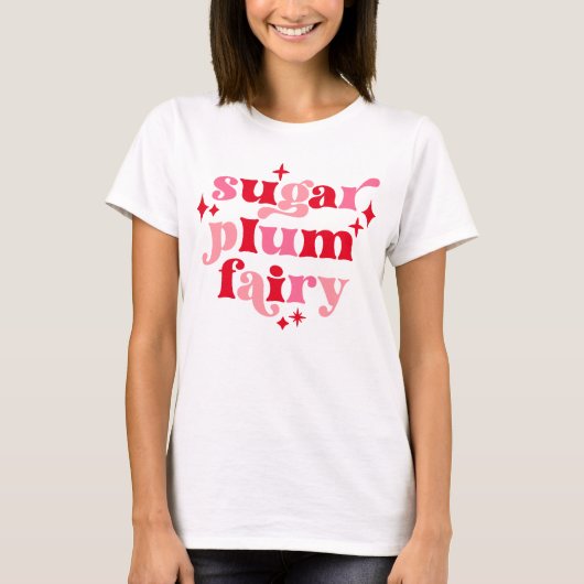 T-shirt Fairycore Text Art Sugar Plum Fée Valentine (Devant)