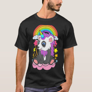T-shirt Fairytale Animal Rainbow Pandacorn Unicorn Chinois